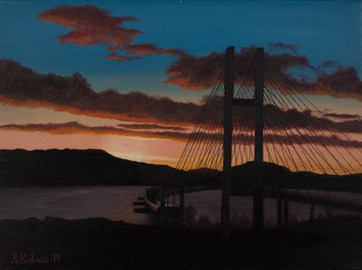 Solnedgang ved Nordhordlandsbroen